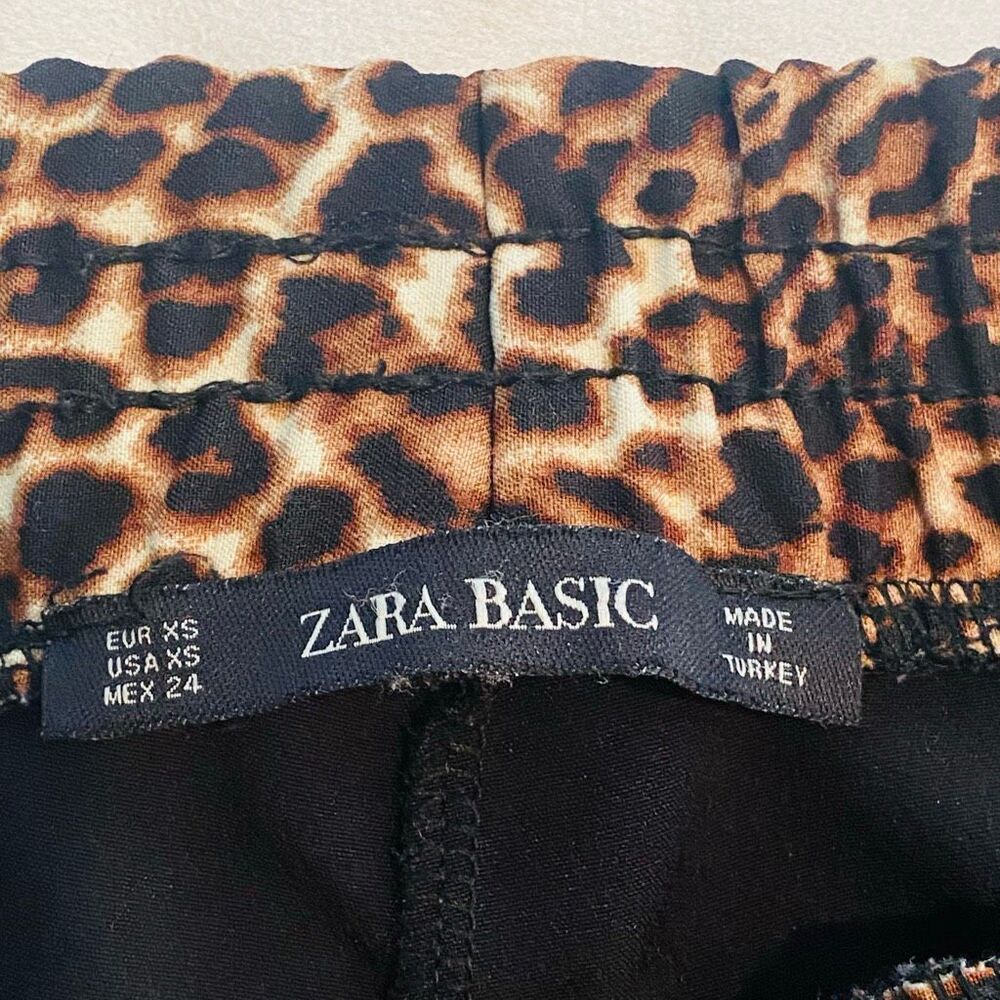 Zara Basic Elastic Waist Cheetah Print Trim Pull-… - image 6